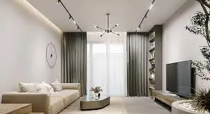 trần thạch cao phẳng kết hợp đèn nổi 
